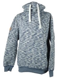 Pánská tmavomodro-bílá melírovaná mikina s komínovým límcem Much More 