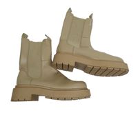 Nové - Dámské béžové koženkové chelsea boty H&M vel. 38