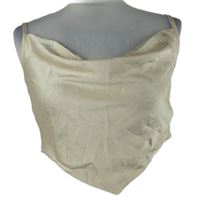 Nové - Dámský béžový crop top s vodou PrettyLittle Thing