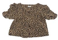 Béžová crop blúzka s leopardím vzorom Next