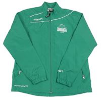 Zelená šušťáková športová bunda s potlačou