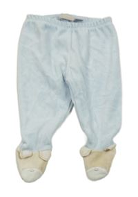 Světlemodro-béžové sametové polodupky s medveďmi