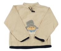 Béžová fleecová mikina s obrázkom