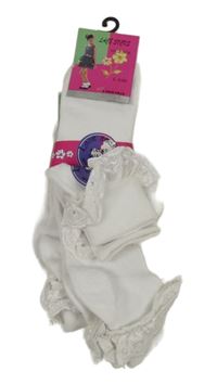 Nové - 3x bílé ponožky s krajkou