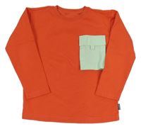 Červená mikina s vreckom jako