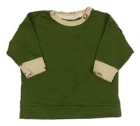 Zeleno-béžová mikina s medvedíkmi