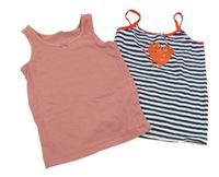 2x košilka růžová+ pruhovaná se srdíčkem 