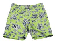 Neónově zelené kvetinové plážové kraťasy John Lewis