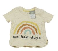 Nové - Smetanové tričko s duhou Primark