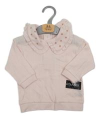 Nové - Světlerůžové perforované triko s límečkem Dunnes Stores