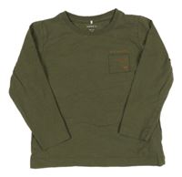Khaki tričko s potlačou Name it