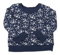 Tmavomodro-biela kvetovaná mikina Primark