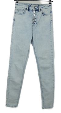 Dámske svetlomodré super high waist rifle Stradivarius