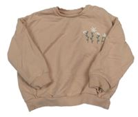 Světlerůžová mikina s výšivkou květin George