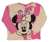 Svetloružová -ružové pyžamové tričko s Minnie Disney