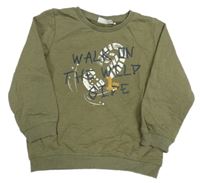 Khaki mikina s nápisom a stopou Name it