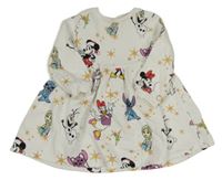 Bílé teplákové šaty s Disney postavami Disney