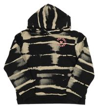 Černo-béžová mikina s nápisem a kapucí H&M