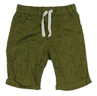 Khaki vzorované plátěné kraťasy s horami F&F