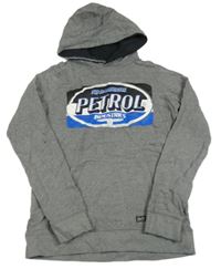 Šedá mikina s nápisem a kapucí Petrol Industies vel. 176