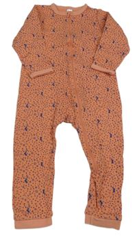 Lososový overal se zajíčky a kytičkami Tex Star