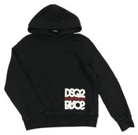 Černá mikina s nápisem a kapucí 