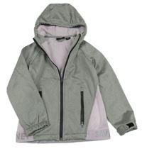 Šedá melírovaná softhellová bunda s kapucí Active touch