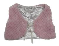 Svetloružová kožušinová vzorovaná podšitá vesta Ergee