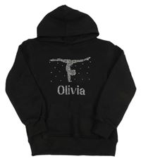 Čierna mikina s kamienkami a kapucňou