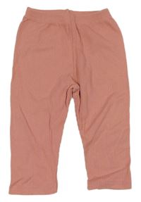 Ružové rebrované legíny