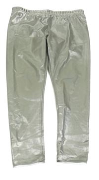 Strieborné koženkové legíny F&F