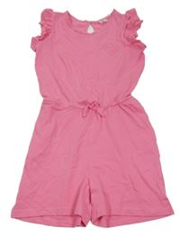 Růžový kraťasový overal se srdíčkem 