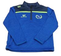 Tmavamodro-modrá športová mikina s výšivkou