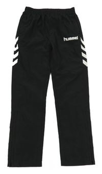 Černé šusťákové podšité kalhoty Hummel