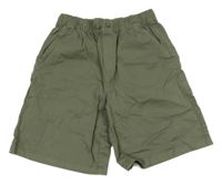Khaki plátenné kraťasy Zara