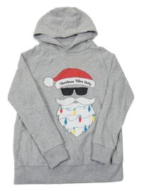 Sivá mikina so Santou a kapucňou Dunnes Stores