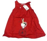 Červené plátenné šaty s mačkami H&M