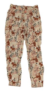 Světlerůžové turecké kalhoty s leopardy H&M
