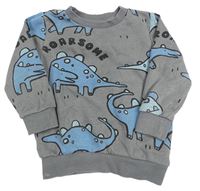Sivá mikina s dinosaurami F&F