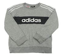 Sivá melírovaná mikina s logom Adidas