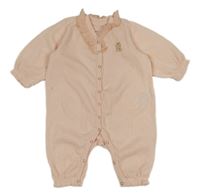Broskvový žebrovaný overal se síťovinou River Island