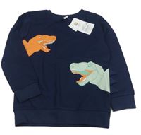Nové- Tmavomodrá mikina s dinosaury Topolino