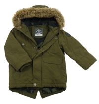 Khaki šusťáková zimní parka s kapucí George