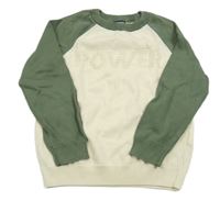 Smetanovo-khaki sveter s nápisom LC Waikiki