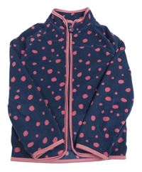 Tmavomodro-ružová vzorovaná fleecová prepínaci mikina Tchibo