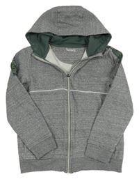 Sivá melírovaná prepínaci mikina s kapucňou Nutmeg