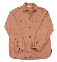 Ružová rifľová košeľová bunda H&M