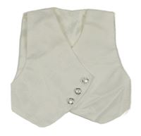 Biela saténová slávnostná vesta so vzorom