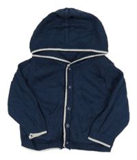 Tmavomodrý prepínaci sveter s kapucňou M&S