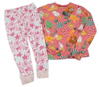 Růžovo-bílé pyžamo s obrázky George